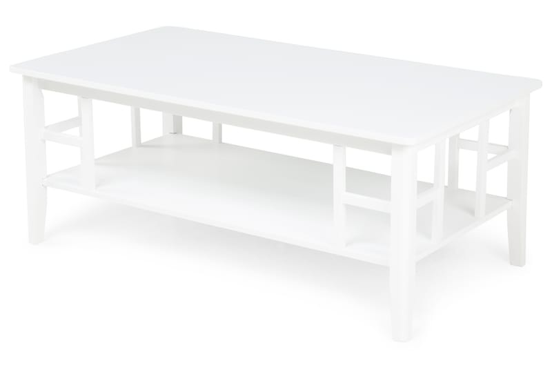 LONDON Soffbord 130 cm med Förvaring Hylla Vit - Möbler - Vardagsrum - Soffbord & vardagsrumsbord - Soffbord