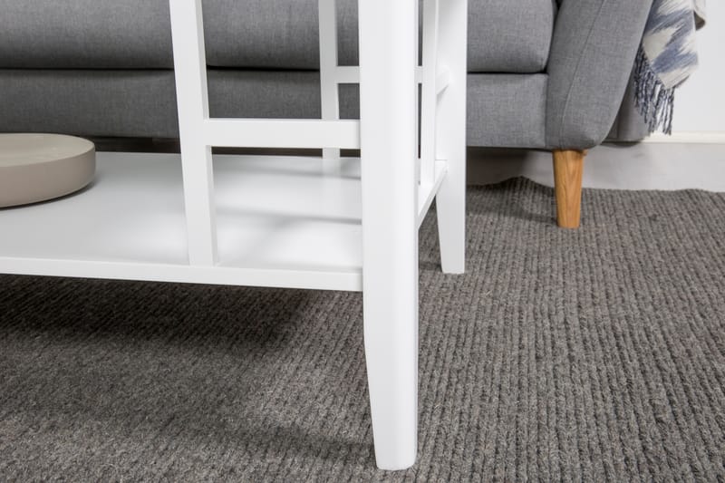 LONDON Soffbord 130 cm med Förvaring Hylla Vit - Möbler - Vardagsrum - Soffbord & vardagsrumsbord - Soffbord