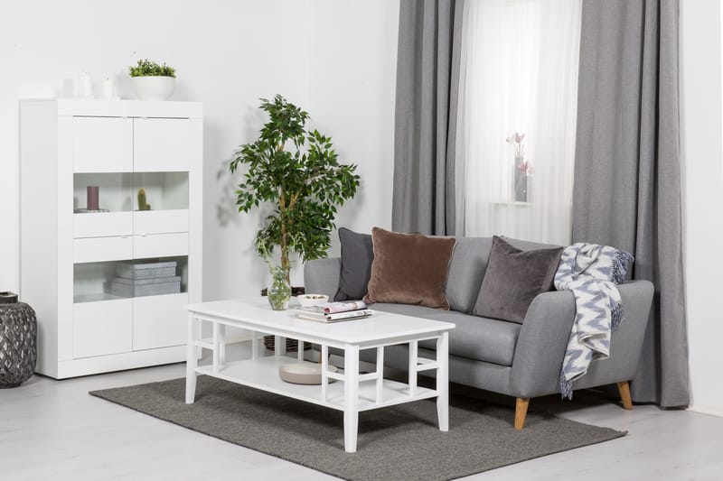 LONDON Soffbord 130 cm med Förvaring Hylla Vit - Möbler - Vardagsrum - Soffbord & vardagsrumsbord - Soffbord