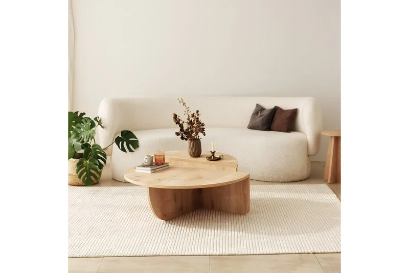 Louvrall Soffbord 90 cm - Ek - Möbler - Vardagsrum - Soffbord & vardagsrumsbord - Satsbord