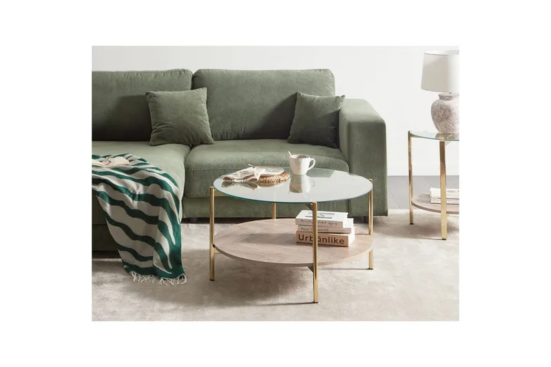 Soffbord Lovell Guld/ljust trä - Guld/ljust trä - Möbler - Vardagsrum - Soffbord & vardagsrumsbord - Soffbord