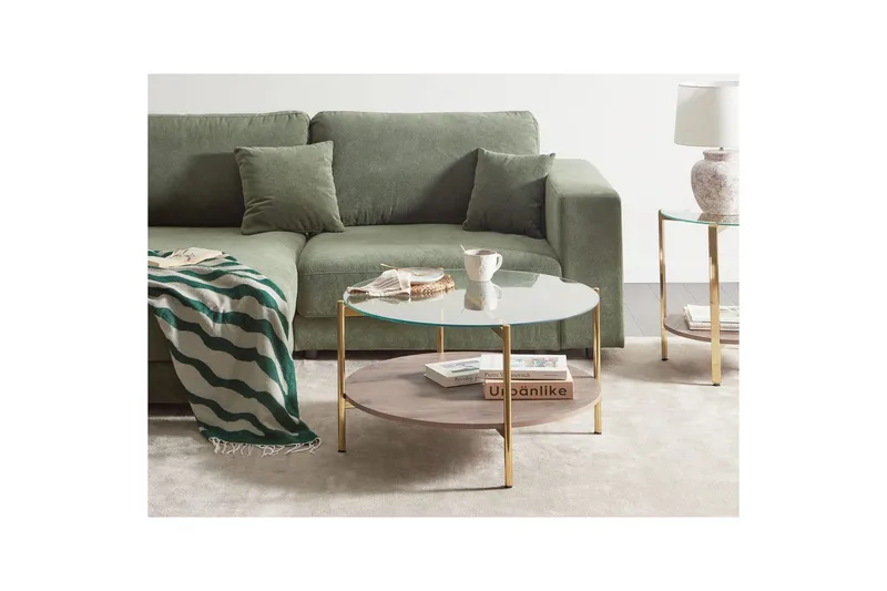 Soffbord Lovell Guld/mörkt trä - Guld/mörkt trä - Möbler - Vardagsrum - Soffbord & vardagsrumsbord - Soffbord