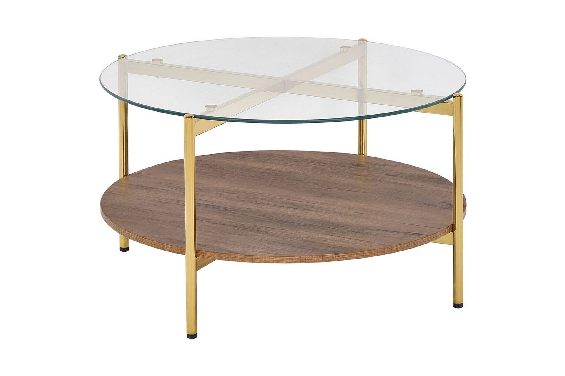 Soffbord Lovell Guld/m&ouml;rkt tr&auml; - Guld/m&ouml;rkt tr&auml;