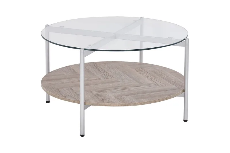 Soffbord Lovell Silver/ljust trä, Silver/ljust trä