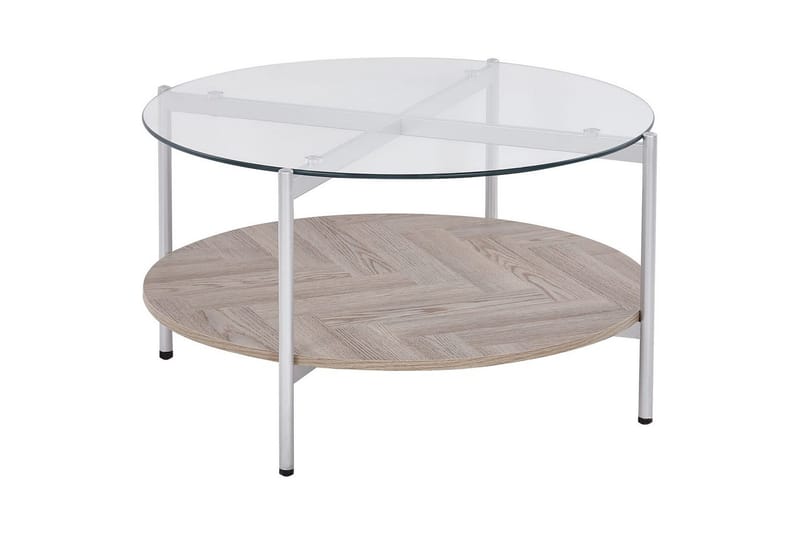 Soffbord Lovell Silver/ljust trä, Silver/ljust trä