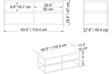 Lunnom Soffbord 110 cm med Förvaring Hylla - Brun/Svart - Möbler - Vardagsrum - Soffbord & vardagsrumsbord - Soffbord