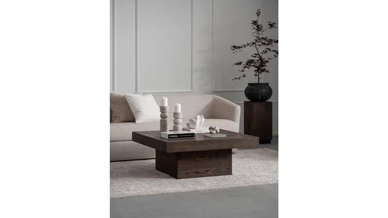 Soffbord Lunvik 100x100 cm - Brunlackat - Möbler - Vardagsrum - Soffbord & vardagsrumsbord - Soffbord