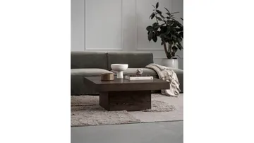 Soffbord Lunvik 130x70 cm - Brunlackad och vitpigmenterad finish - Möbler - Vardagsrum - Soffbord & vardagsrumsbord - Soffbord