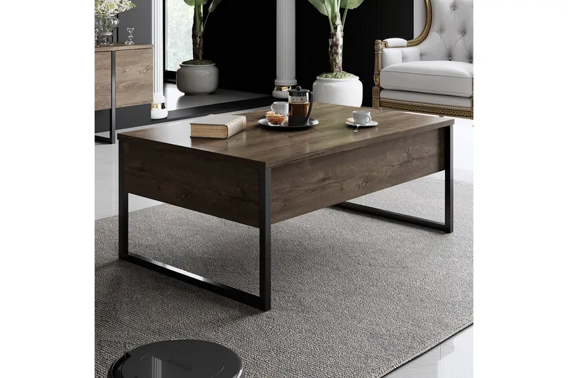 Luxe Soffbord 90x40 cm Brun/Svart - Hanah Home - Möbler - Vardagsrum - Soffbord & vardagsrumsbord - Soffbord