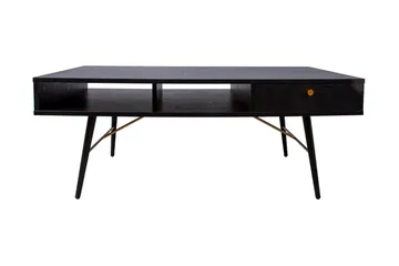 Luxem Soffbord 115 cm med Förvaring Låda + Hylla - Svart/Koppar - Möbler - Vardagsrum - Soffbord & vardagsrumsbord - Soffbord
