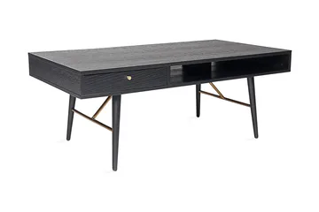 Luxem Soffbord 115 cm med Förvaring Låda + Hylla - Svart/Koppar - Möbler - Vardagsrum - Soffbord & vardagsrumsbord - Soffbord