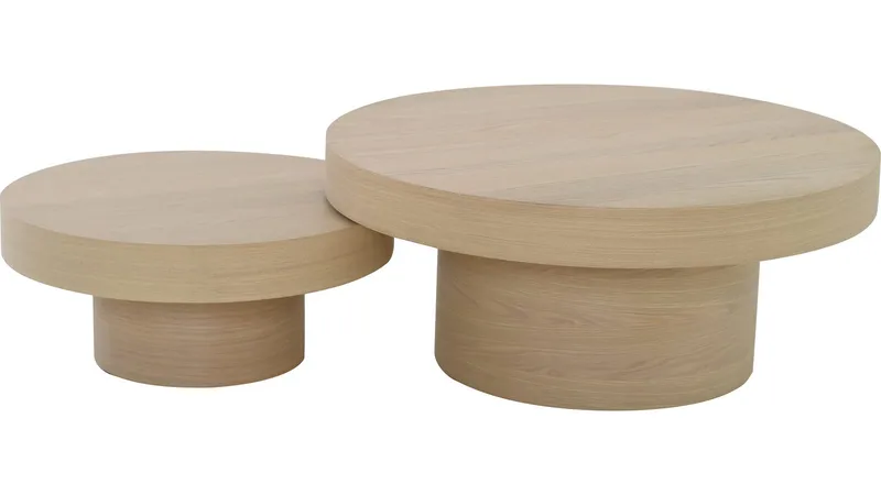 Soffbord Malvik 30 cm / Ø70 cm - Vitpigmenterad ek - Möbler - Vardagsrum - Soffbord & vardagsrumsbord - Soffbord