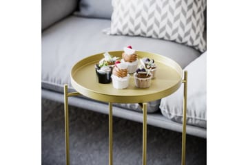 Mamta Fällbart Runt Soffbord 46 cm i Metall - Guld - Möbler - Vardagsrum - Soffbord & vardagsrumsbord - Soffbord