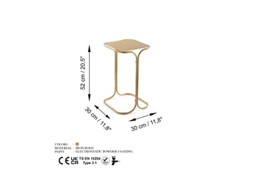 Mamta Kvadratiskt Soffbord 30 cm i Metall - Mässingsguld - Möbler - Vardagsrum - Soffbord & vardagsrumsbord - Soffbord