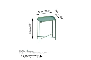Mamta Rektangulärt Soffbord 40 cm i Metall - Grön - Möbler - Vardagsrum - Soffbord & vardagsrumsbord - Soffbord