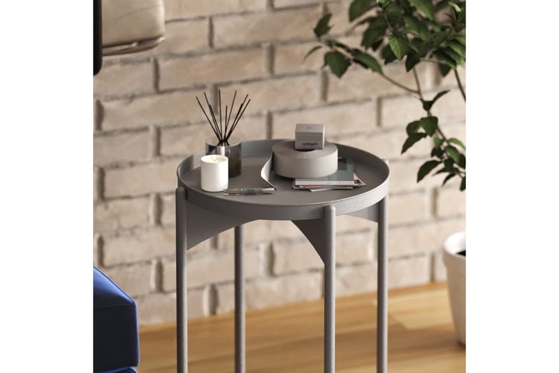 Mamta Runt Soffbord Brickbord 44 cm i Metall - Grå - Möbler - Vardagsrum - Soffbord & vardagsrumsbord - Soffbord