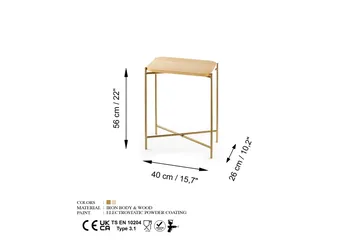 Mamta Soffbord 40 cm - Guld/Natural - Möbler - Vardagsrum - Soffbord & vardagsrumsbord - Soffbord