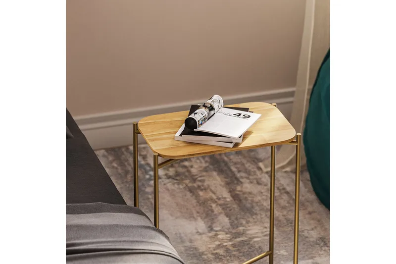 Mamta Soffbord 40 cm - Guld/Natural - Möbler - Vardagsrum - Soffbord & vardagsrumsbord - Soffbord