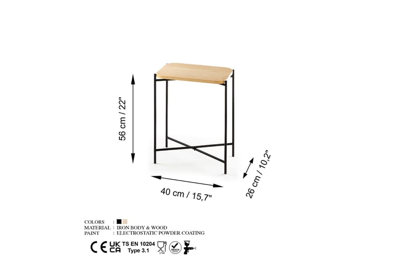 Mamta Soffbord 40 cm - Svart/Natural - Möbler - Vardagsrum - Soffbord & vardagsrumsbord - Soffbord