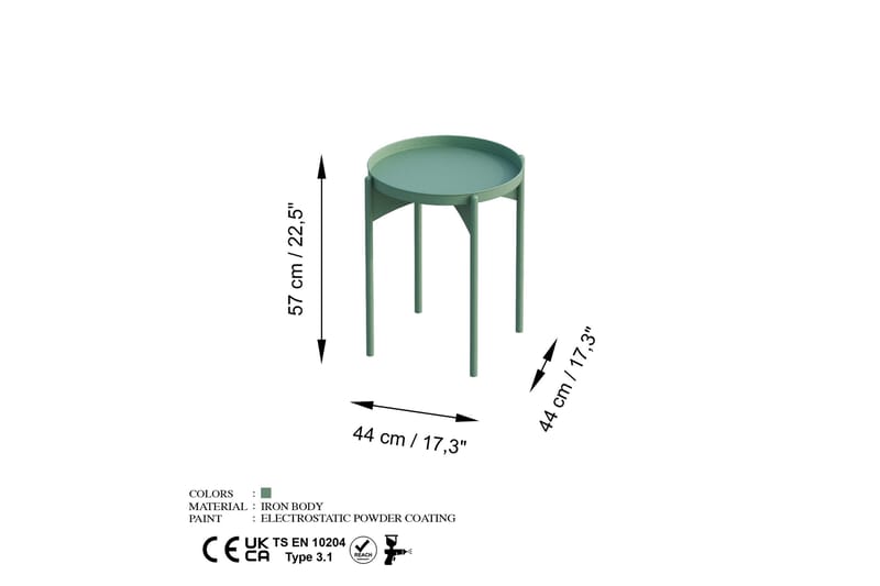 Mamta Soffbord 44 cm - Green - Möbler - Vardagsrum - Soffbord & vardagsrumsbord - Soffbord