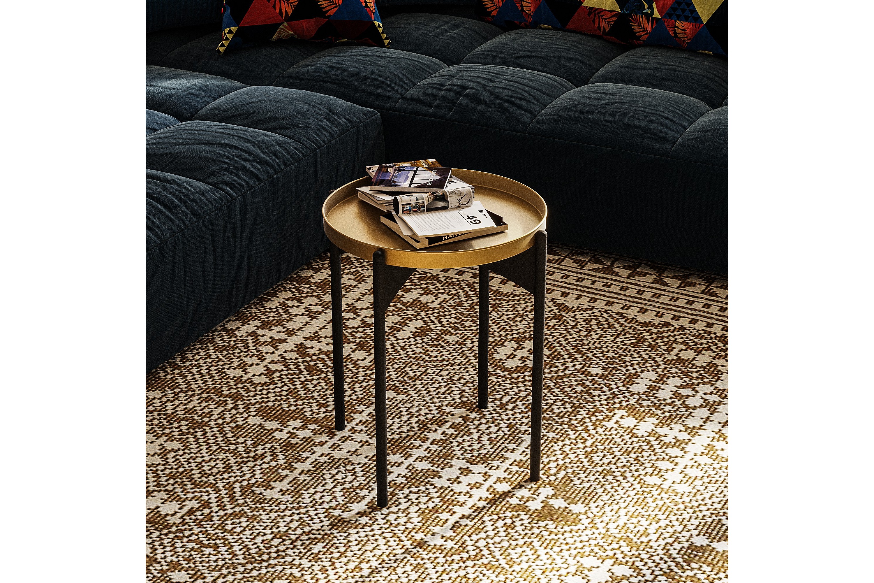 mamta soffbord 44 cm guld/svart -