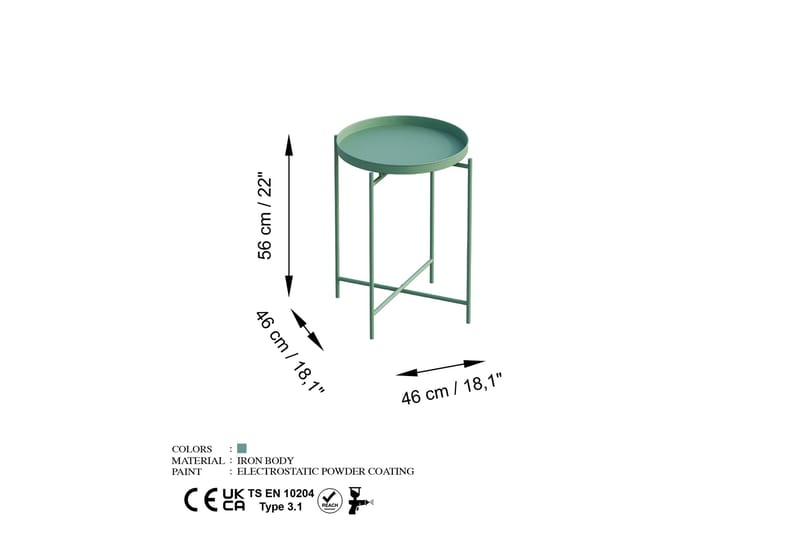 Mamta Soffbord 46 cm - Green - Möbler - Vardagsrum - Soffbord & vardagsrumsbord - Soffbord