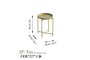 Mamta Soffbord 46 cm - Guld - Möbler - Vardagsrum - Soffbord & vardagsrumsbord - Soffbord