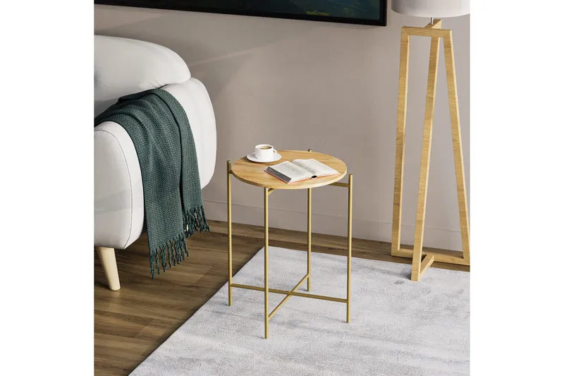 Mamta Soffbord 46 cm - Guld/Natural - Möbler - Vardagsrum - Soffbord & vardagsrumsbord - Soffbord