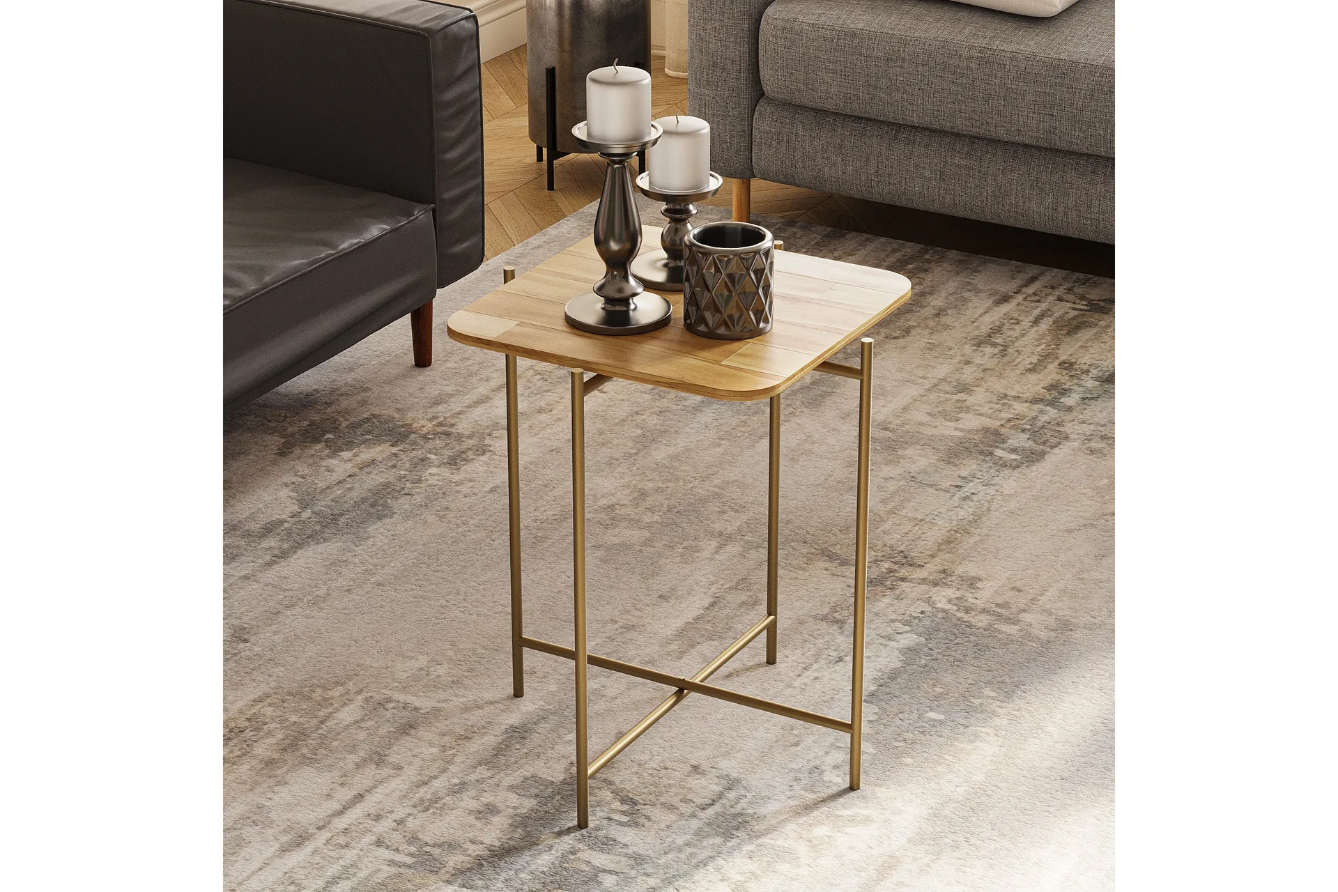 mamta soffbord 46 cm guld/natural -