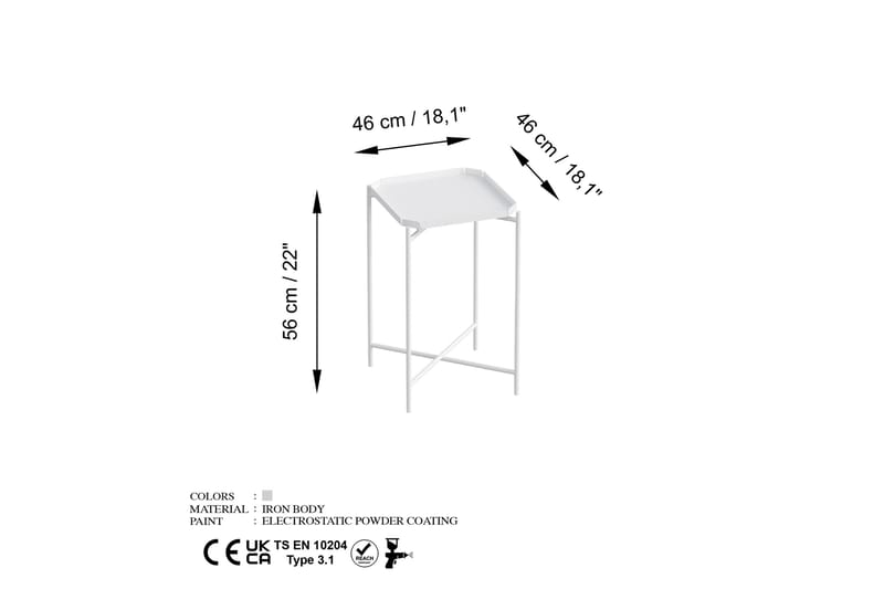 Mamta Soffbord 46 cm Vit - Soffbord - Bord