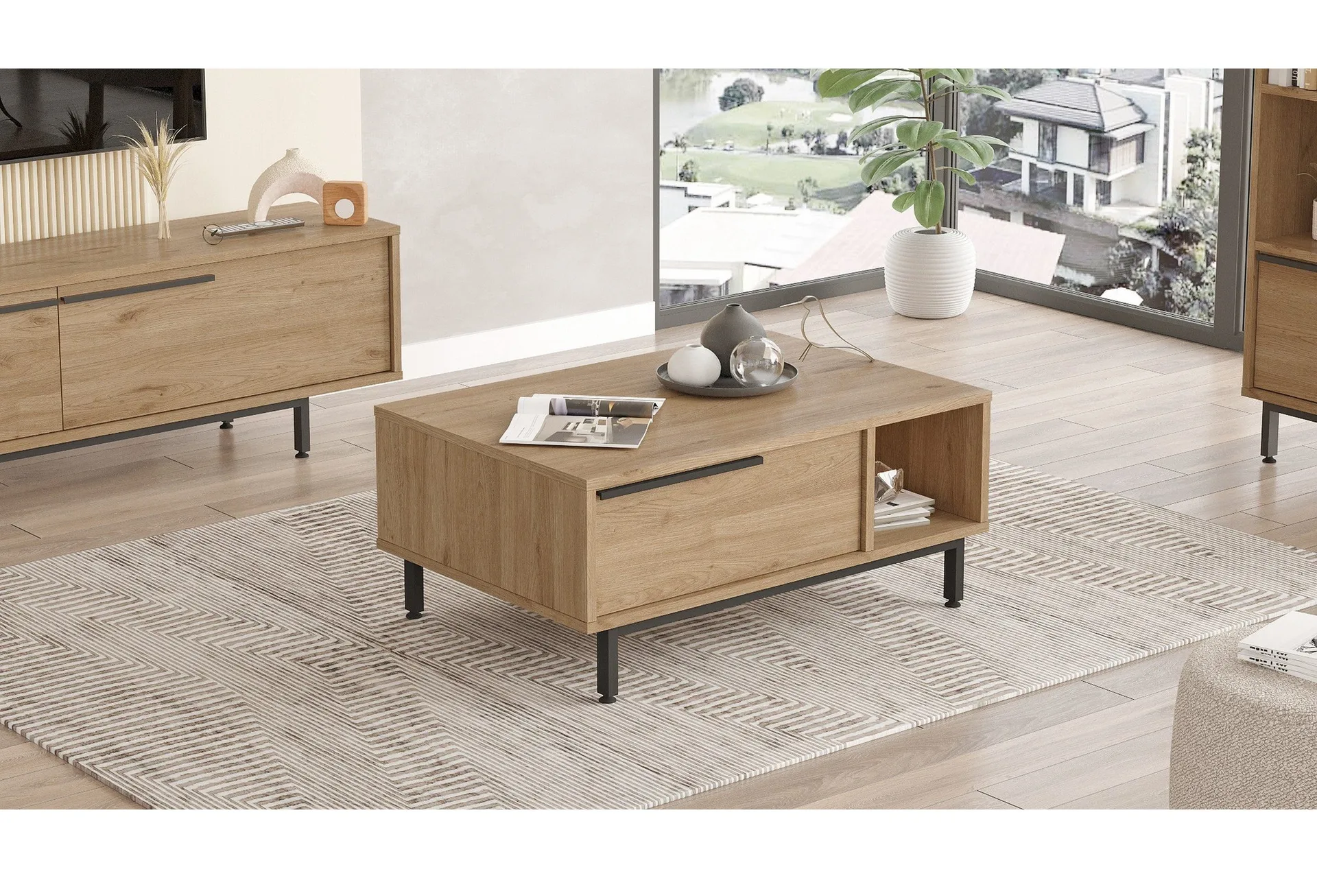 Manku Soffbord 90 cm - Valn&ouml;t