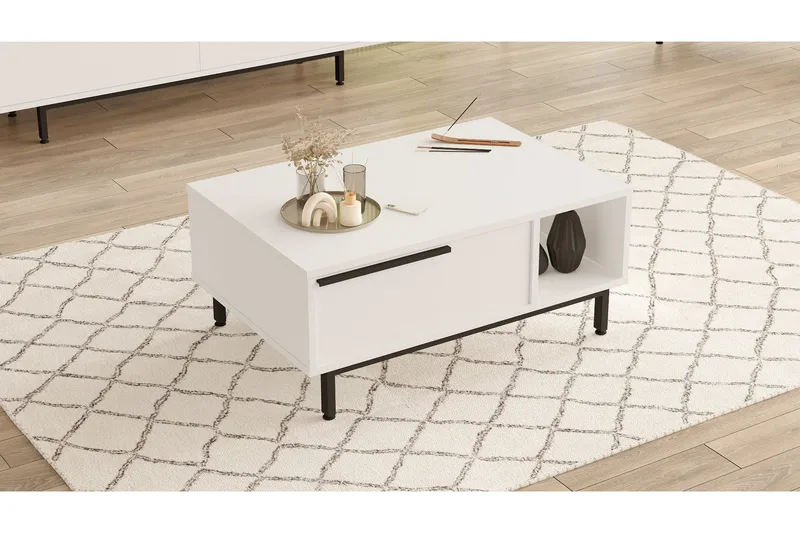 Manku Soffbord 90 cm - Vit - Möbler - Vardagsrum - Soffbord & vardagsrumsbord - Soffbord