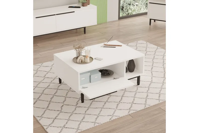 Manku Soffbord 90 cm - Vit - Möbler - Vardagsrum - Soffbord & vardagsrumsbord - Soffbord