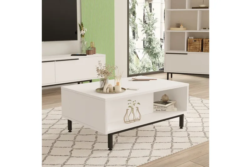 Manku Soffbord 90 cm - Vit - Möbler - Vardagsrum - Soffbord & vardagsrumsbord - Soffbord