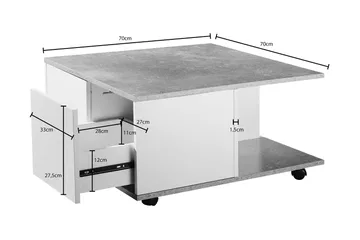 Marchall Soffbord 70 cm - Vit - Möbler - Vardagsrum - Soffbord & vardagsrumsbord - Soffbord
