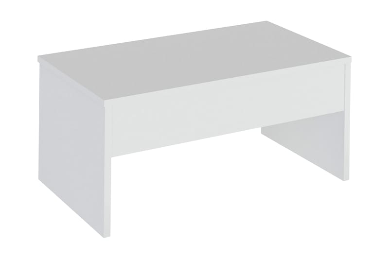 MARJORIE Soffbord 90 cm Höj- och Sänkbar med Förvaring Vit - Vit - Bord - Soffbord