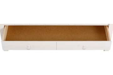 Marzell 110 cm Rektangulärt Soffbord med Lådor i Furu - Vit - Möbler - Vardagsrum - Soffbord & vardagsrumsbord - Soffbord