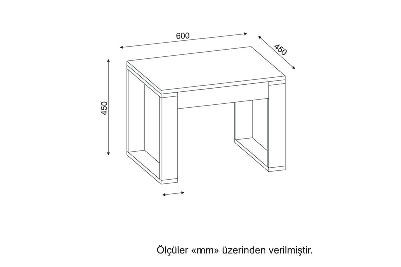 MASCONE Soffbord Litet 60 cm Vit/Natur - Vit - Bord - Soffbord