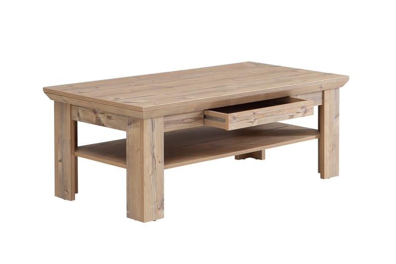 Mccoys Soffbord 120 cm med Förvaring Hylla + Låda - Brun - Möbler - Vardagsrum - Soffbord & vardagsrumsbord - Soffbord