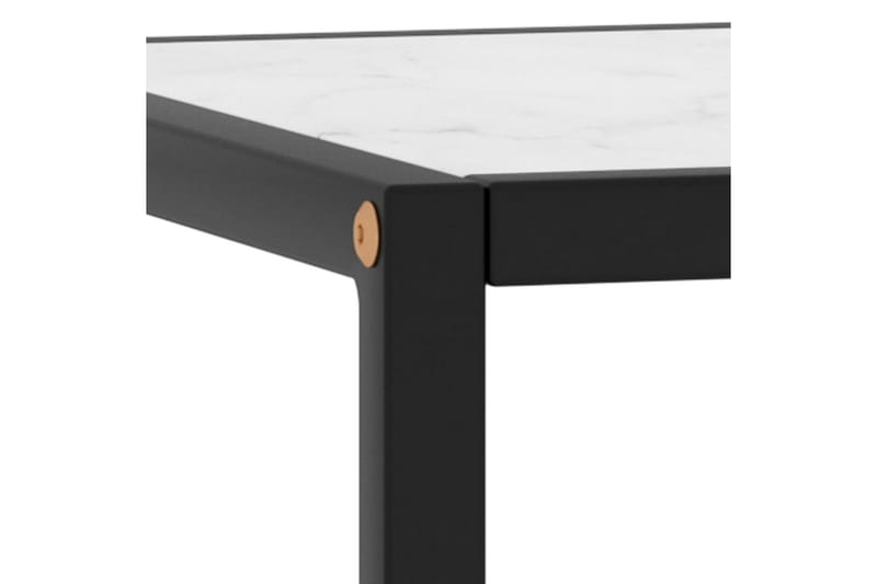 Soffbord med vitt marmorglas 40x40x50 cm - Svart - Marmorbord - Soffbord - Bord