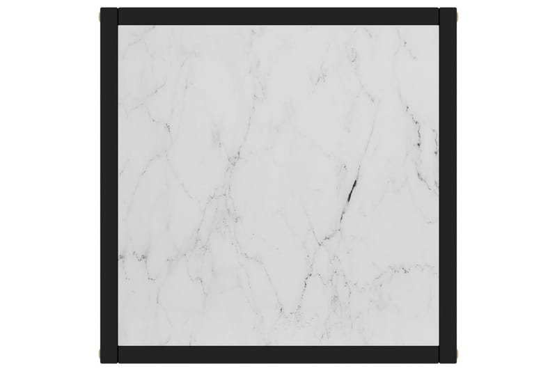 Soffbord med vitt marmorglas 40x40x50 cm - Svart - Marmorbord - Soffbord - Bord