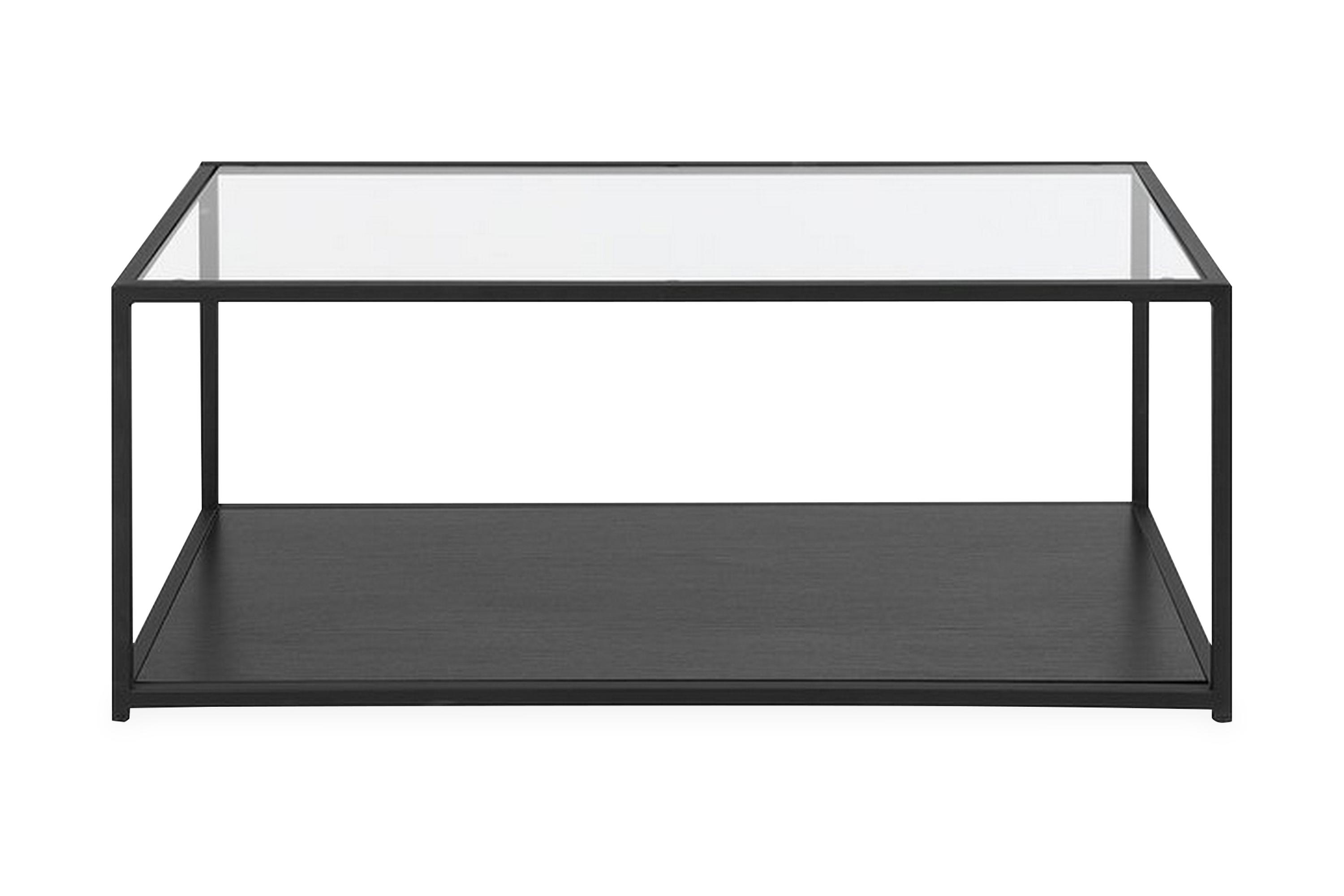 medora soffbord 100 cm med förvaring hylla svart -