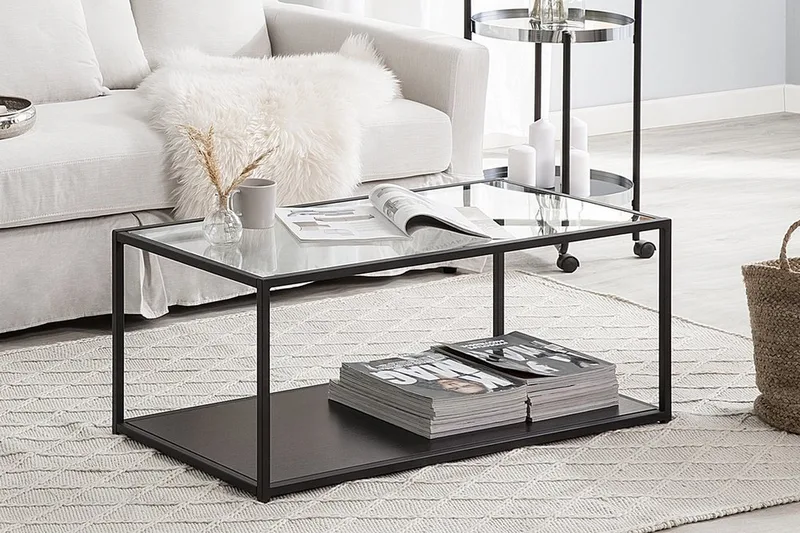 Medora Soffbord 100 cm med Förvaring Hylla - Svart - Möbler - Vardagsrum - Soffbord & vardagsrumsbord - Soffbord