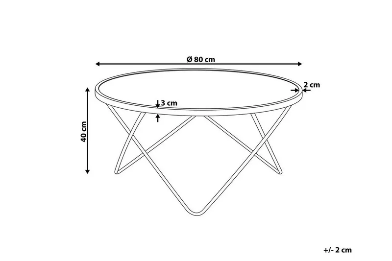 Meerah Soffbord 80 cm Runt - Glas/Svart/Guld - Möbler - Vardagsrum - Soffbord & vardagsrumsbord - Soffbord