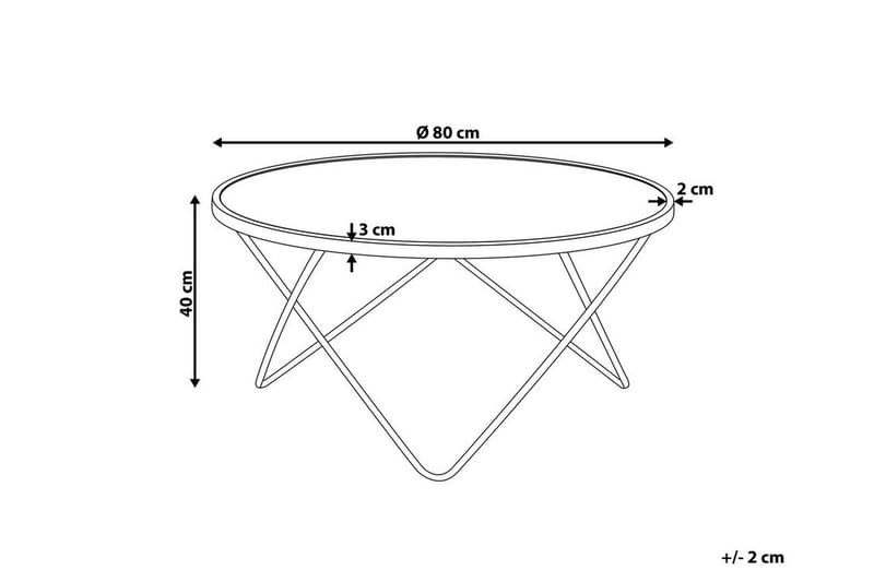 Meerah Soffbord 80 cm Runt - Glas/Svart/Guld - Möbler - Vardagsrum - Soffbord & vardagsrumsbord - Soffbord