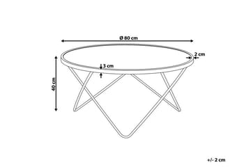 Meerah Soffbord 80 cm Runt Marmormönster - Glas/Vit/Guld - Möbler - Vardagsrum - Soffbord & vardagsrumsbord - Soffbord
