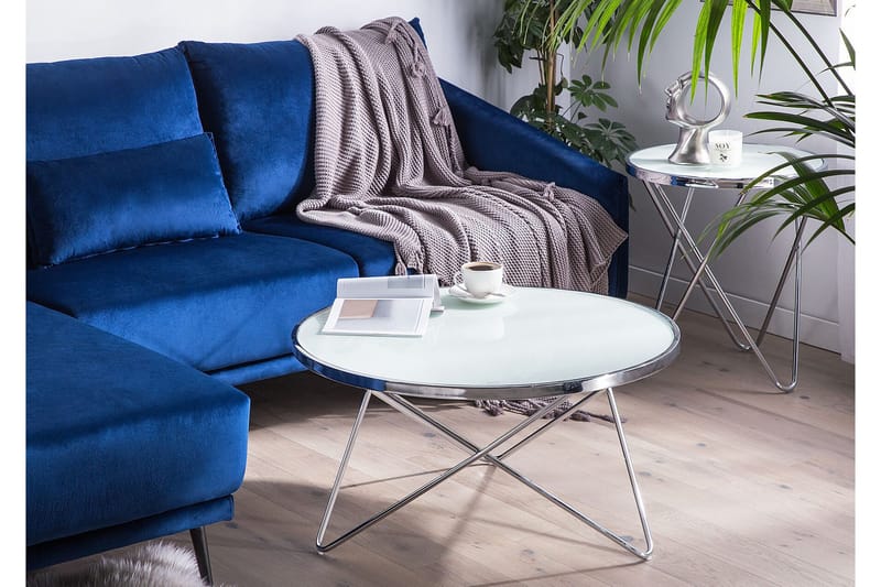 Meerah Soffbord 80 cm Runt - Vit/Silver - Möbler - Vardagsrum - Soffbord & vardagsrumsbord - Soffbord
