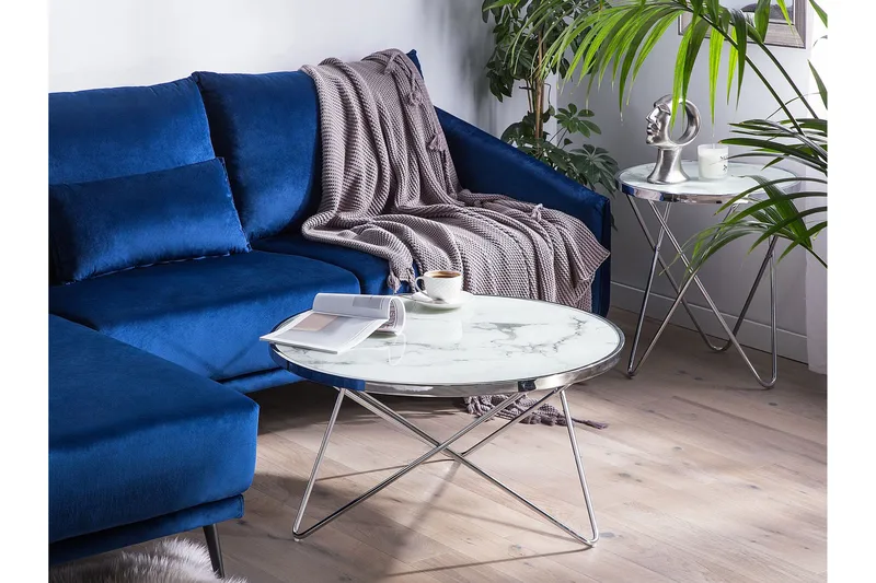 Meerah Soffbord Marmoreffekt - Vit - Möbler - Vardagsrum - Soffbord & vardagsrumsbord - Soffbord