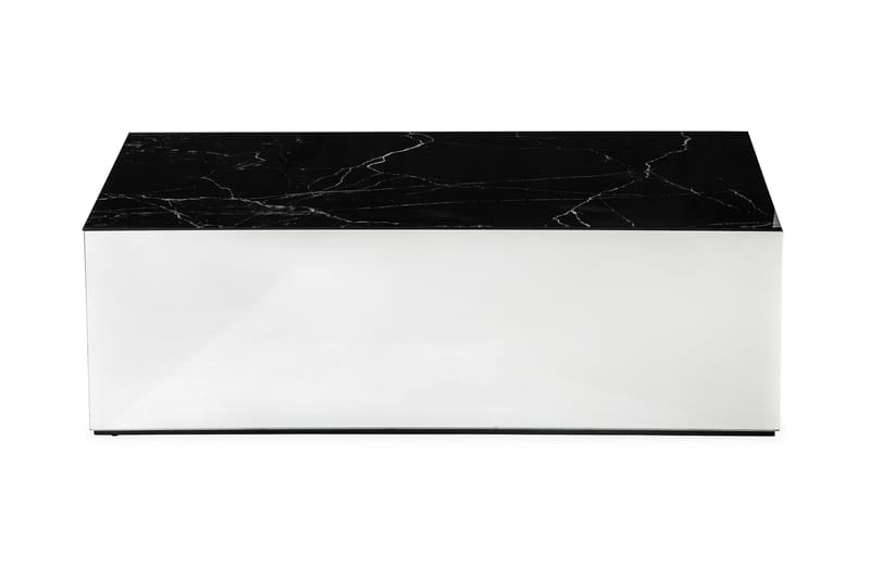 MESON Soffbord 110 cm Marmormönster Spegel/Glas/Svart - Bord - Marmorbord - Soffbord