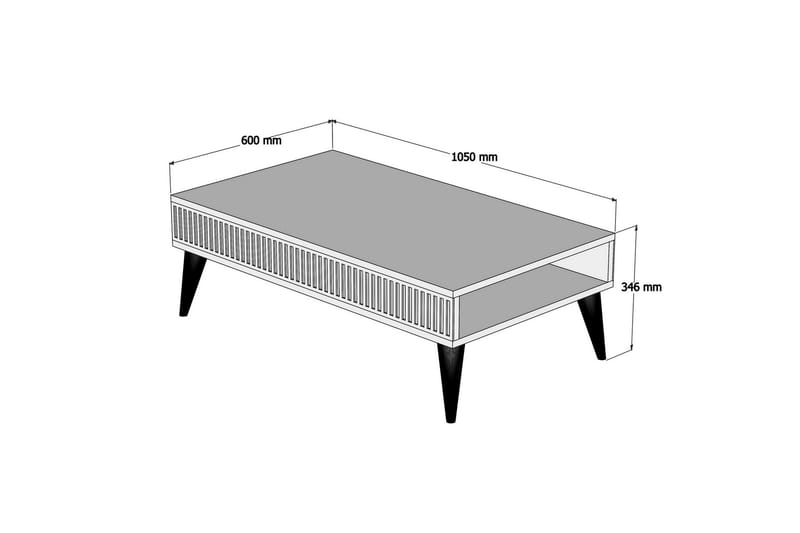 MIECZNIKOWSKI Soffbord 105 cm med Förvaring Hylla Valnötsbru - Soffbord - Bord